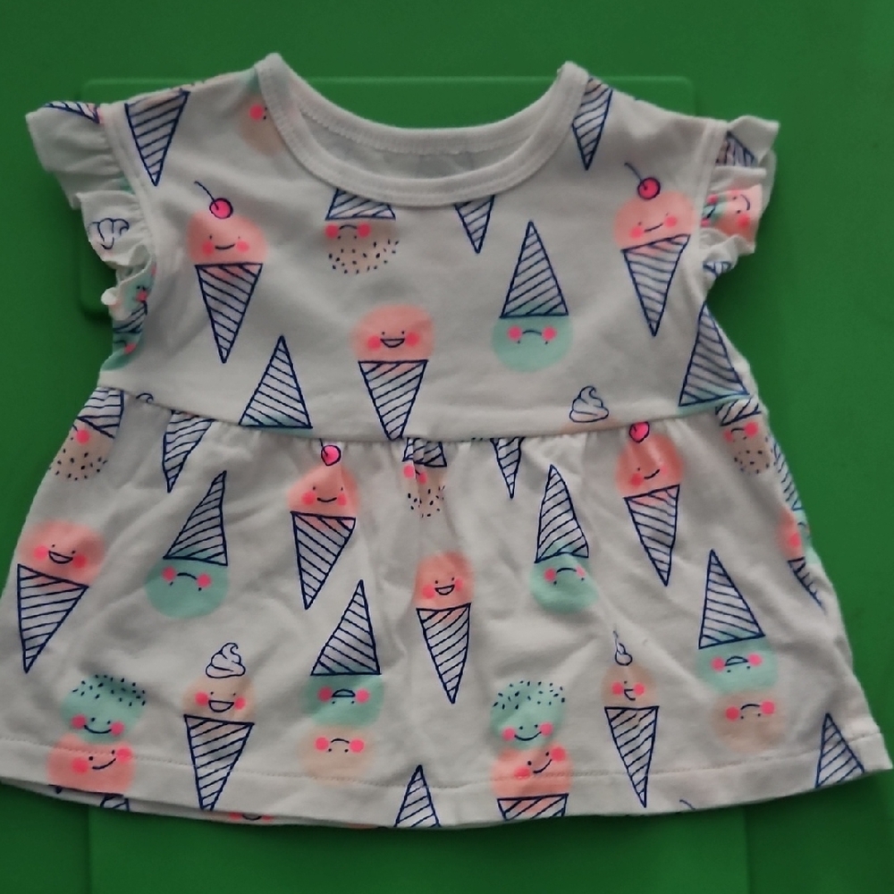 Cat & Jack White Tee with Ice Cream Print